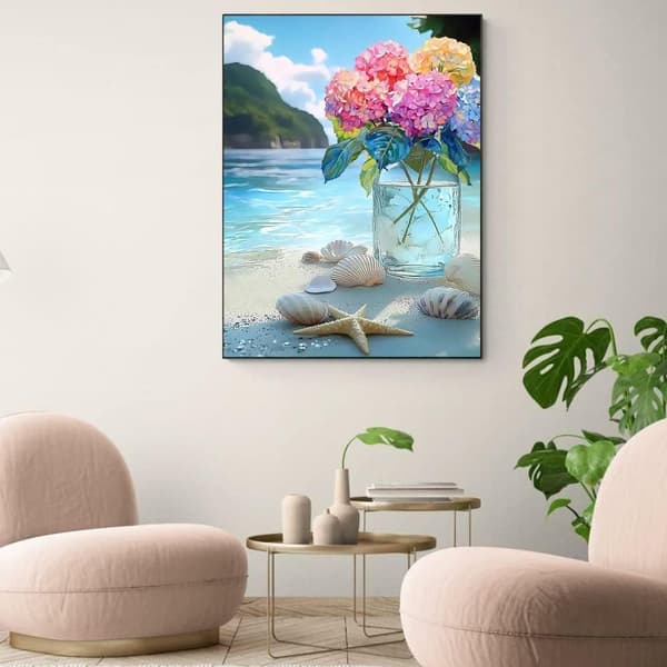 Bomclap søstjerne blomster diamant kunst 5d afslapning boligindretning fuld bore diamantperler 30x40 cm