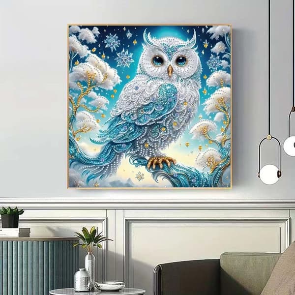 Bomclap Pöllö Timanttimaalaus 30x30 cm 5D Erikoismuoto DIY Timanttihelmet Seinätaide Kodinsisustus Aloittelijaystävällinen