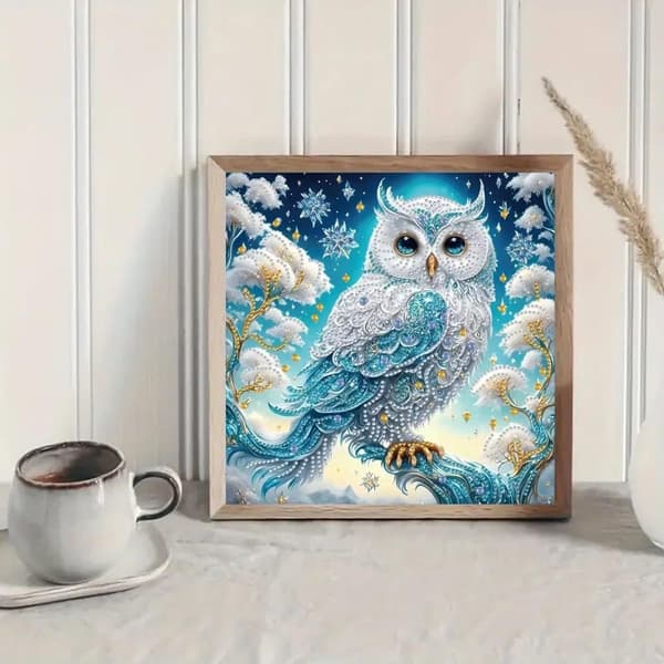 Bomclap Pöllö Timanttimaalaus 30x30 cm 5D Erikoismuoto DIY Timanttihelmet Seinätaide Kodinsisustus Aloittelijaystävällinen