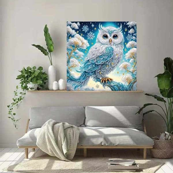 Bomclap Pöllö Timanttimaalaus 30x30 cm 5D Erikoismuoto DIY Timanttihelmet Seinätaide Kodinsisustus Aloittelijaystävällinen