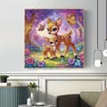 Miniatyrbild 4 av 7: Bomclap Hjort Diamantkonst 30x30 cm Fjäril Specialform 5D DIY Kristallpärlor Djurdekoration Väggdekoration