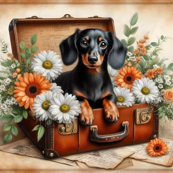 Bomclap gravhund diamant kunst 30x30cm 5d fuld runde øvelser hundedesign DIY diamantperler vægdekoration boligindretning