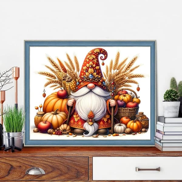 Bomclap Have Santa Diamond Art 40x30 cm Efterårsmotiv 5D Fuld Runde Boremaskiner DIY Vægdekoration