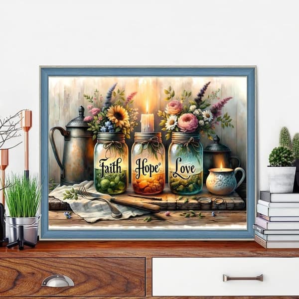 Bomclap Inspiraatio Maljakko Timanttimaalaus 40x30 cm 5D Täysi pora DIY Timanttihelmet Motivoiva taide Seinäkoriste