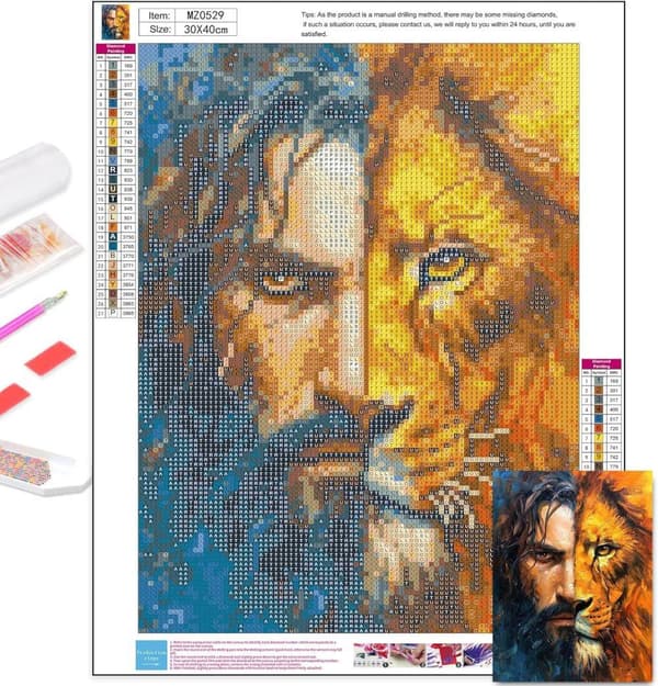 Bomclap Jesus Diamond Art 30x40cm 5D Täysi pyöreä pora Uskonnollinen taide DIY Timanttihelmet Seinäkoriste