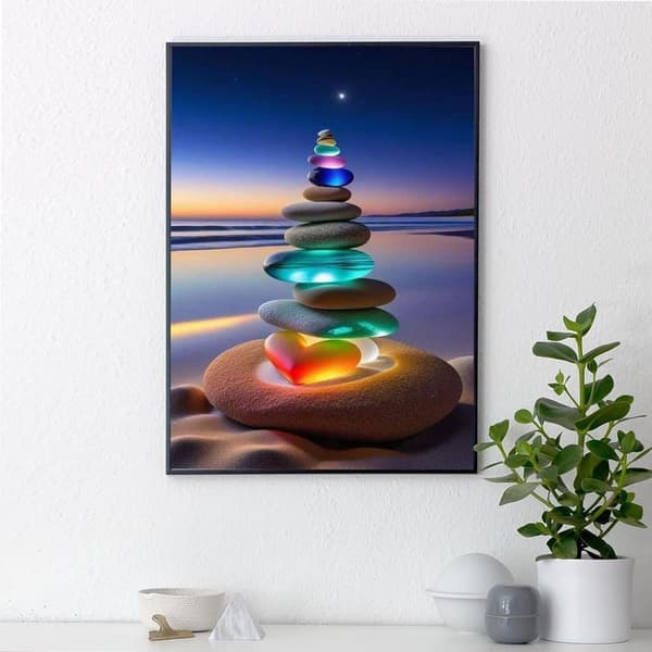 Bomclap Strand Diamantkonst för Vuxna 5D Färgglada Stenar DIY Rund Full Drill - Diamantpärlor Nybörjarvänlig 30x40 cm