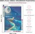 Pikkukuva 4 / 7: Bomclap Moonlight Beach Diamond Painting 5D Sea Moon DIY pyöreä täysi pora - timanttihelmet käsityöt 30x40 cm