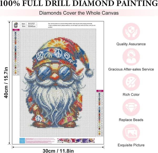 Bomclap Santa Diamond Maleri 5D Sjov DIY Rund Full Drill Art - Diamant Perler Kunsthåndværk 30x40 cm