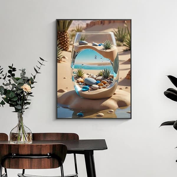 Bomclap Desert Oasis Timanttimaalaus 5D Vesi DIY Pyöreä Täysi Pora - Timanttihelmet Käsityöt 30x40 cm