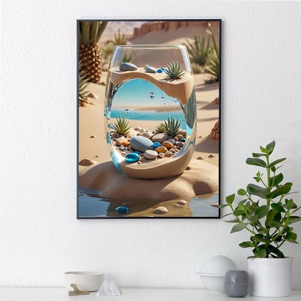 Bomclap Desert Oasis Timanttimaalaus 5D Vesi DIY Pyöreä Täysi Pora - Timanttihelmet Käsityöt 30x40 cm