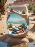 Pikkukuva 1 / 7: Bomclap Desert Oasis Timanttimaalaus 5D Vesi DIY Pyöreä Täysi Pora - Timanttihelmet Käsityöt 30x40 cm