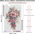 Miniatyrbild 4 av 7: Bomclap Blomsterkors Diamantkonst 5D Religiös DIY Rund Full Drill - Diamantpärlor 30x40 cm