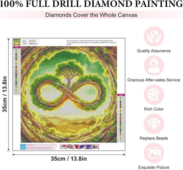 bomclap tro symbol diamantmaleri 5d inspirerende DIY rund fuld boremaskine - diamantperlemaleri 35x35 cm