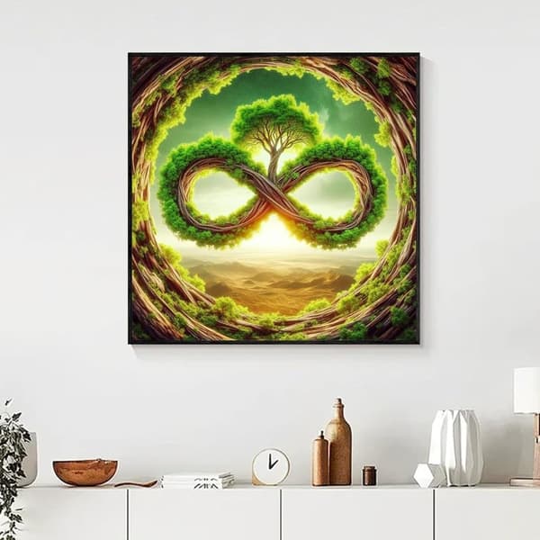 Bomclap Faith Symbol Timanttimaalaus 5D Inspiroiva DIY pyöreä täyspora - timanttihelmimaalaus 35x35 cm