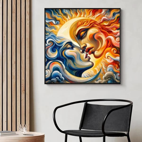 Bomclap Sun & Moon Diamond Art 5D DIY pyöreä täyspora - Timanttihelmet käsityöt 35x35 cm