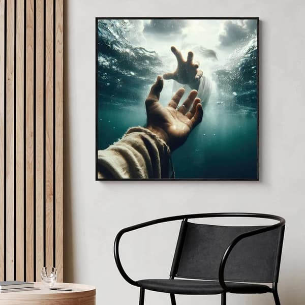 Bomclap Jesus Diamond Art 5D inspiroiva uskomaalaus - DIY pyöreä täysi pora 35x35 cm