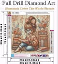 Pikkukuva 4 / 7: Bomclap Lukukirja Diamond Art 5D DIY Pyöreä Täysi Pora - Timanttihelmet Kodinsisustus 30x30 cm