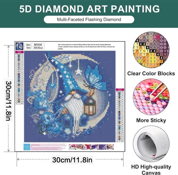 Bomclap Santa Diamond Maleri 5D Sjov DIY Rund Fuld Drill - Diamant Perler Vægkunst 30x30 cm