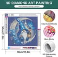 Miniatyrbillede 4 af 6: Bomclap Santa Diamond Maleri 5D Sjov DIY Rund Fuld Drill - Diamant Perler Vægkunst 30x30 cm