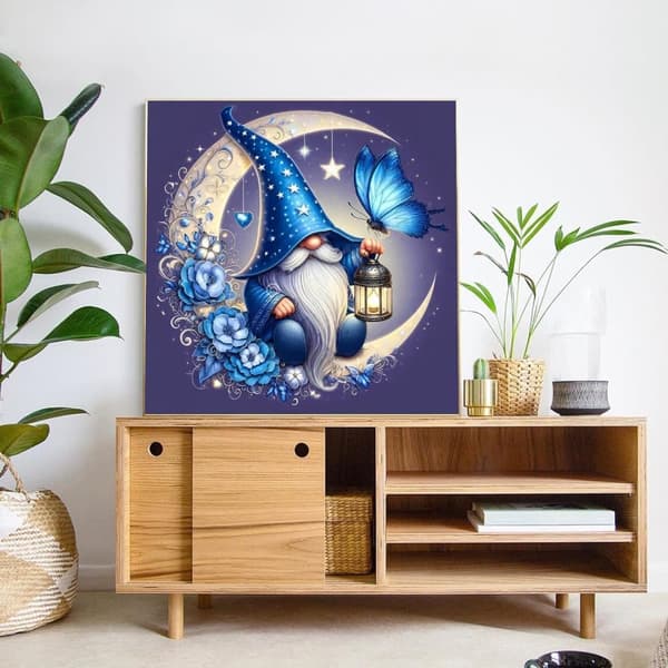 Bomclap Santa Diamond Maleri 5D Sjov DIY Rund Fuld Drill - Diamant Perler Vægkunst 30x30 cm