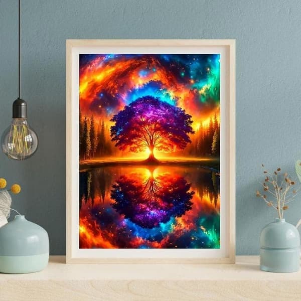 Bomclap Livets Træ Diamant Art 5D Omvendt Billede DIY Fuld Drill - Diamant Perler 30x40 cm