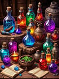 Pikkukuva 1 / 7: Bomclap Magic Potion timanttimaalaus - 5D Vintage Full Drill pyöreä timanttitaide aloittelijoille, lahja 30x40 cm