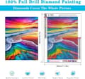 Pikkukuva 2 / 7: Bomclap Väri Beach Diamond Art - 5D täysi pora DIY timanttimaalauspaperi paperiliitin käsityö seinäkoriste 30x40 cm