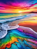 Pikkukuva 1 / 7: Bomclap Väri Beach Diamond Art - 5D täysi pora DIY timanttimaalauspaperi paperiliitin käsityö seinäkoriste 30x40 cm