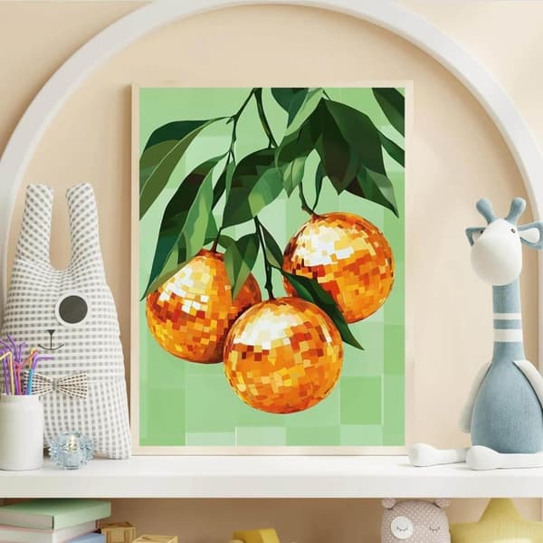 Bomclap Disco Ball Timanttimaalaus - 5D Appelsiinit Full Drill DIY Diamond Art Aloittelija, Lahja 30x40 cm