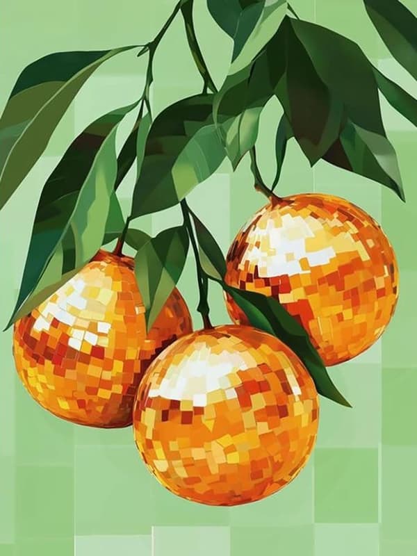 Bomclap Disco Ball Timanttimaalaus - 5D Appelsiinit Full Drill DIY Diamond Art Aloittelija, Lahja 30x40 cm