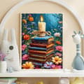 Miniatyrbillede 2 af 7: Bomclap Vintage Bøger med Blomster Diamant Kunst - 5D Fuld Drill DIY Krystal Perler, Boligindretning 30x40 cm