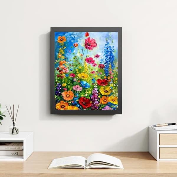 Bomclap Wildflowers Diamantmaleri - 5D Rund Fuld Drill Diamant Kunst Begynder, DIY Gem Håndværk 30x40 cm