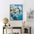 Miniatyrbillede 4 af 7: Bomclap Coastal Town Diamond Art - 5D Rund Fuld Drill Diamantmaleri Begynder, DIY Krystal Perler Dekoration 30x40 cm
