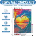 Miniatyrbillede 2 af 7: Bomclap Sea Waves Diamond Art - 5D Beach Full Drill Rund DIY Diamantmaleri Gave 30x40 cm