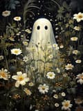 Pikkukuva 1 / 7: Bomclap Ghost & Flowers Diamond Art - 5D Halloween Full Drill DIY timanttimaalaus lahja 30x40 cm