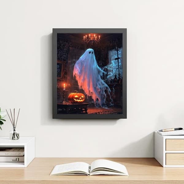 Bomclap Kurpitsa & Ghost Timanttimaalaus - 5D Halloween Full Drill DIY Timanttitaide Koristelu 30x40 cm
