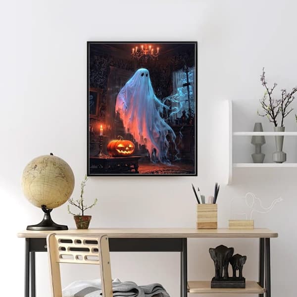 Bomclap Kurpitsa & Ghost Timanttimaalaus - 5D Halloween Full Drill DIY Timanttitaide Koristelu 30x40 cm