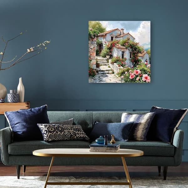 Bomclap Landscape City Diamond Art - 5D täysi pora pyöreä tee-se-itse-timanttimaalaus aloittelija, koristelu 35x35 cm