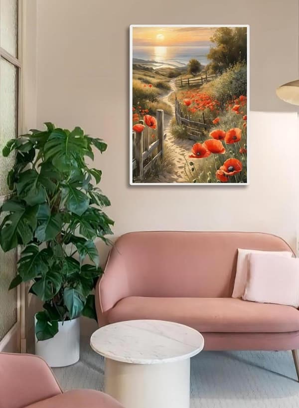 bomclap solnedgang blomster diamantmaleri - 5d fuld boremaskine DIY diamant kunst papirclips håndværk vægdekoration 30x40 cm