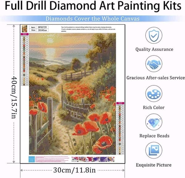 bomclap solnedgang blomster diamantmaleri - 5d fuld boremaskine DIY diamant kunst papirclips håndværk vægdekoration 30x40 cm
