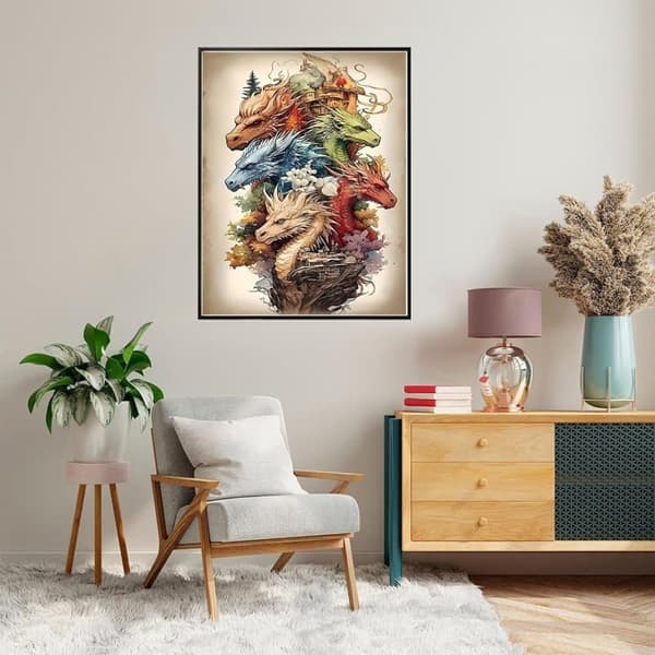 Bomclap Drake Diamantkonst för Vuxna - 5D Full Drill DIY Diamantmålning Nybörjare, Väggdekoration 30x40 cm