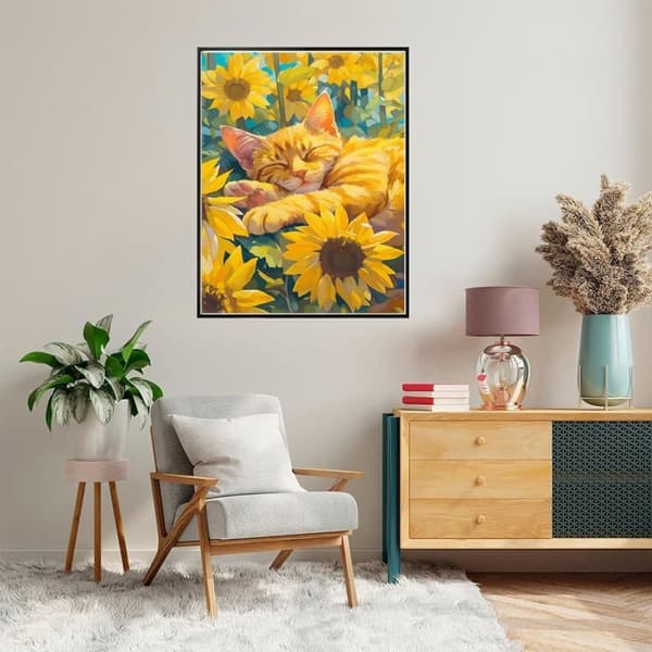 Bomclap Cat Diamond Art aikuisille - 5D Full Drill DIY timanttimaalaus paperiliitin käsityö kodinsisustus 30x40 cm