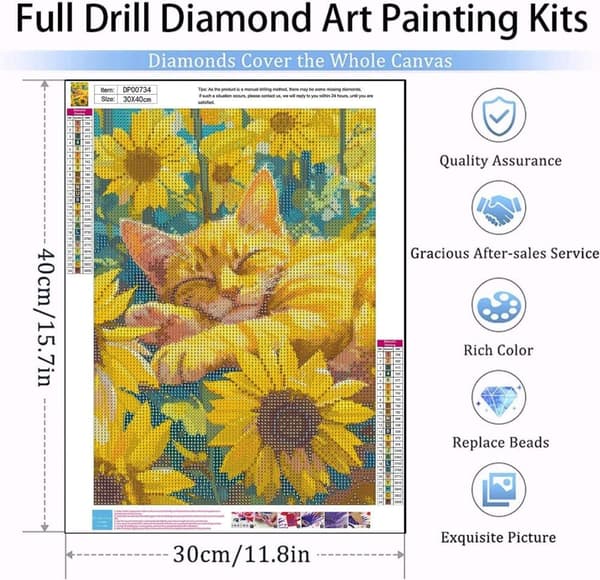 Bomclap Cat Diamond Art aikuisille - 5D Full Drill DIY timanttimaalaus paperiliitin käsityö kodinsisustus 30x40 cm