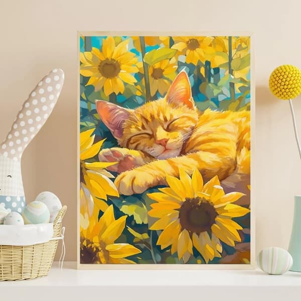 Bomclap Cat Diamond Art aikuisille - 5D Full Drill DIY timanttimaalaus paperiliitin käsityö kodinsisustus 30x40 cm