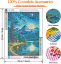 Pikkukuva 4 / 9: Bomclap Mountain Moon Lake Diamond Art Set Aikuiset - Lakeby Starry Sky Maisema Timanttimaalaus Aloittelija, Täysi pora DIY 30x40 cm Seinäkoriste