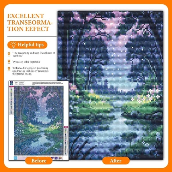 Bomclap Forest Diamond Art Set aikuisille - hämmästyttävä maisema timanttimaalaus aloittelija, täysi pora DIY 30x40cm kodinsisustus