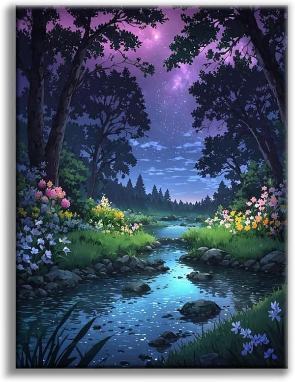 Bomclap Forest Diamond Art Set aikuisille - hämmästyttävä maisema timanttimaalaus aloittelija, täysi pora DIY 30x40cm kodinsisustus