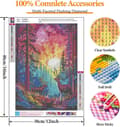 Miniatyrbillede 4 af 9: Bomclap Rainbow Sunset Diamond Art Set Voksne - Skovhjort Fantasy Landskab Diamantmaleri Begynder, Fuld Drill DIY 30x40 cm