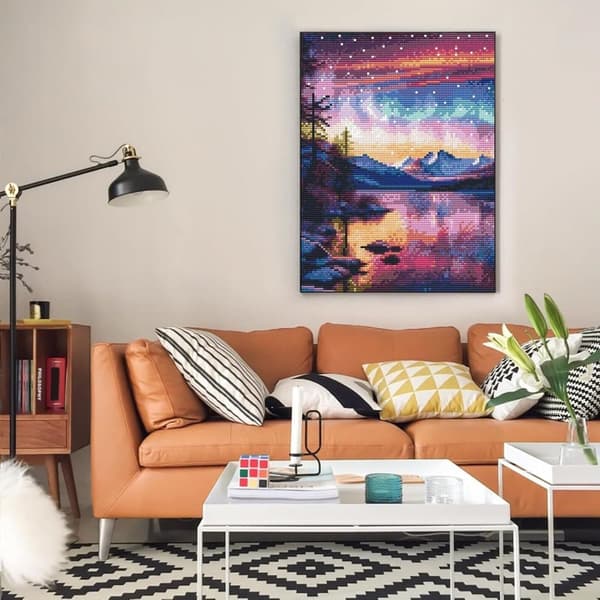 Bomclap Aurora Diamantkonst Set Vuxna - Stjärnhimmel Sjö 5D Diamantmålning Nybörjare, Fantastiska Landskap Full Drill DIY 30x40 cm