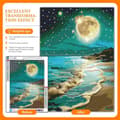 Pikkukuva 2 / 9: Bomclap Moon Beach Diamond Art Set Aikuiset - Sea Moon 5D Timanttimaalaus Aloittelija, Täysi pora DIY 30x40 cm Seinäkoriste